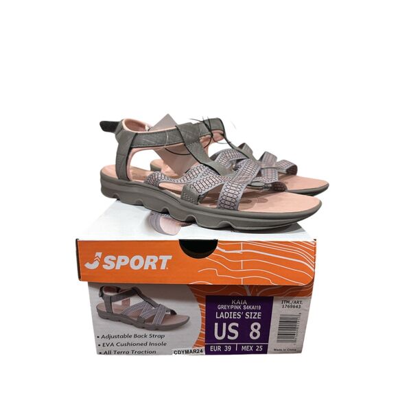 JSport by Jambu Shoes - Jsport Women's Kaia Strap Sandal Charcoal Rose Size 8